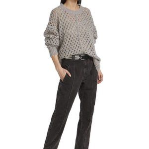 Isabel Marant Étoile's Tiana Open-Knit Crochet Style Sweater, Light Grey NWOT